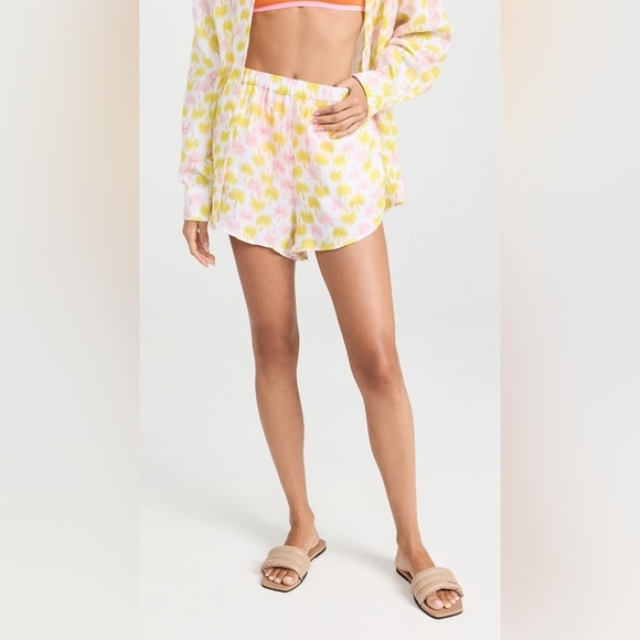 Marea Pants - Marea Apres Beach Cotton Gauze Shorts In Golden Hour Pockets NEW L